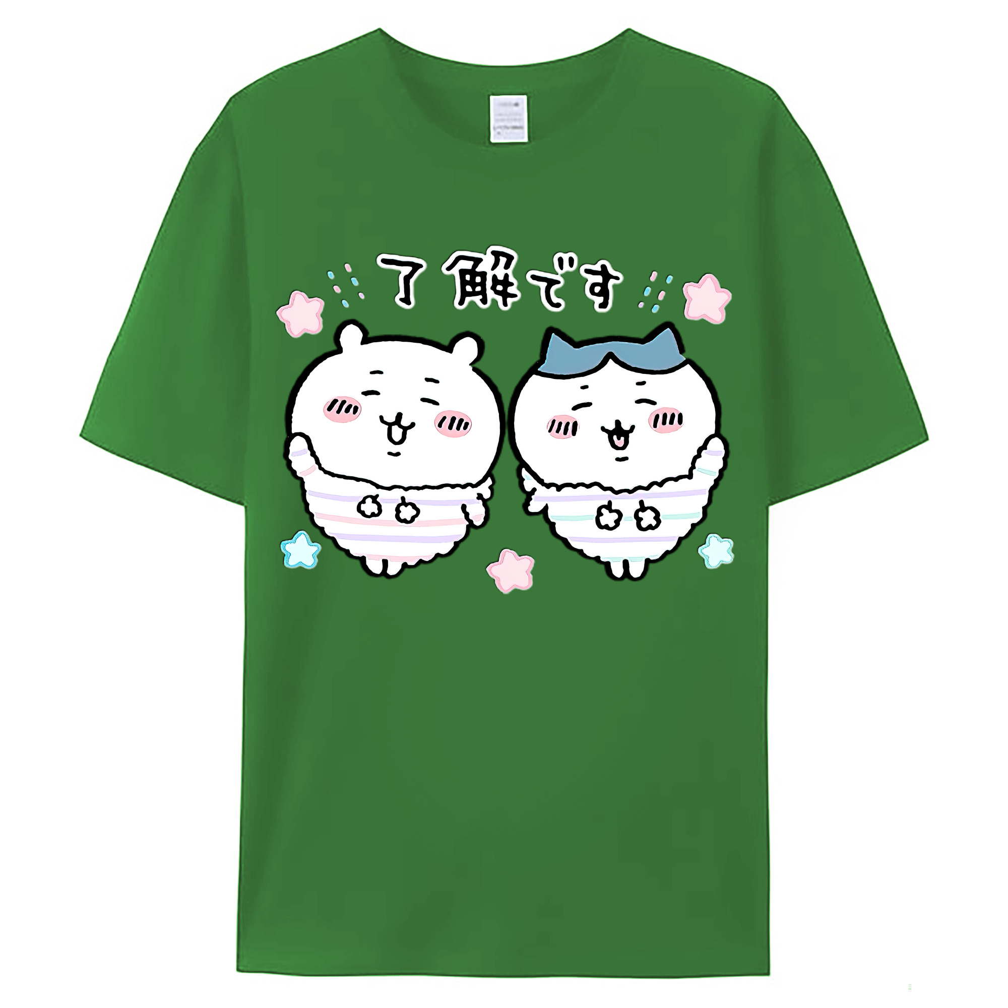 （画像用） ちいかわ ハチワレ Chii-kawa hachiware レディースカジュアルプリントTシャツ（綿100％）